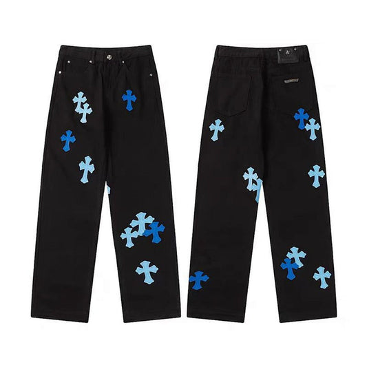 Chrome Hearts Statement Denim Jeans - Bold Designer Streetwear